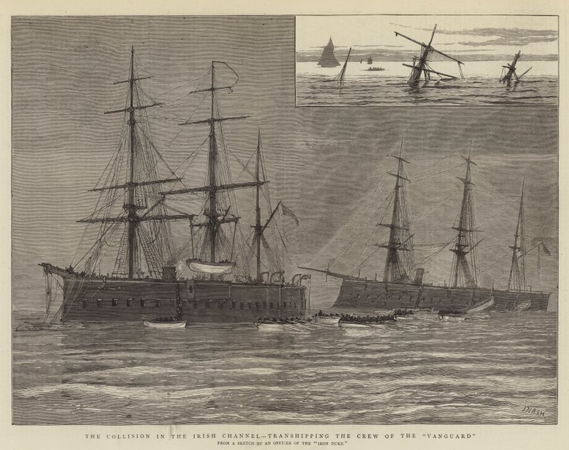 Srážka v Irském průlivu, překládka Crew of the Vanguard od Joseph Nash