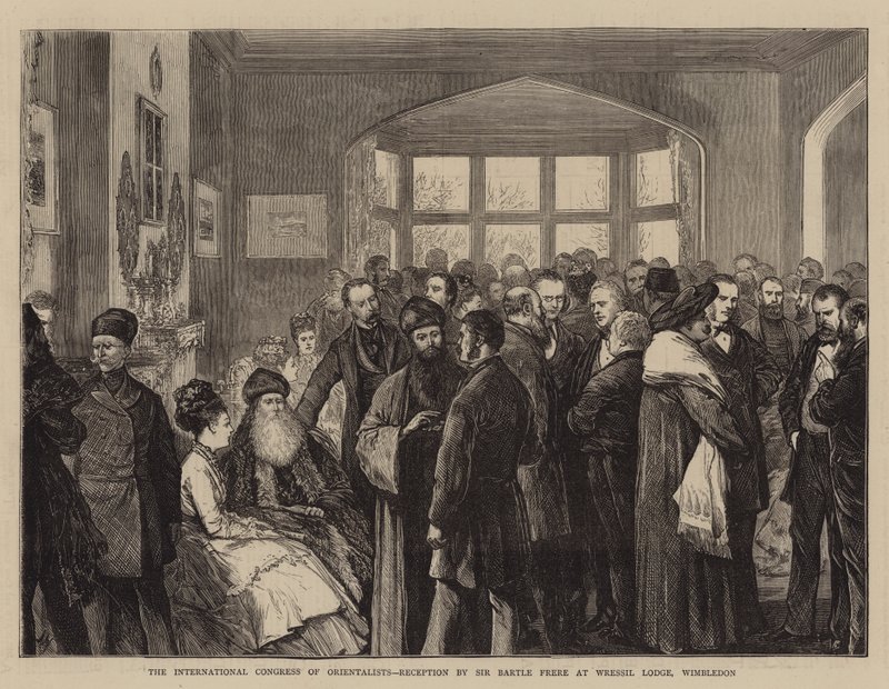 Mezinárodní kongres orientalistů, recepce sirem Bartle Frere ve Wressil Lodge, Wimbledon od Joseph Nash