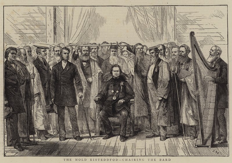 Mold Eisteddfod, předsedající Bardovi od Joseph Nash