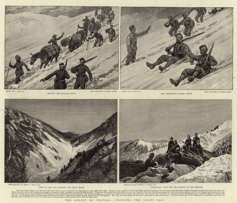Reliéf Chitral, překračující průsmyk Loari od Joseph Nash