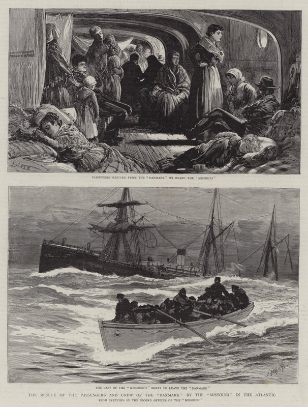 Záchrana cestujících a posádky Dánska Missouri v Atlantiku od Joseph Nash