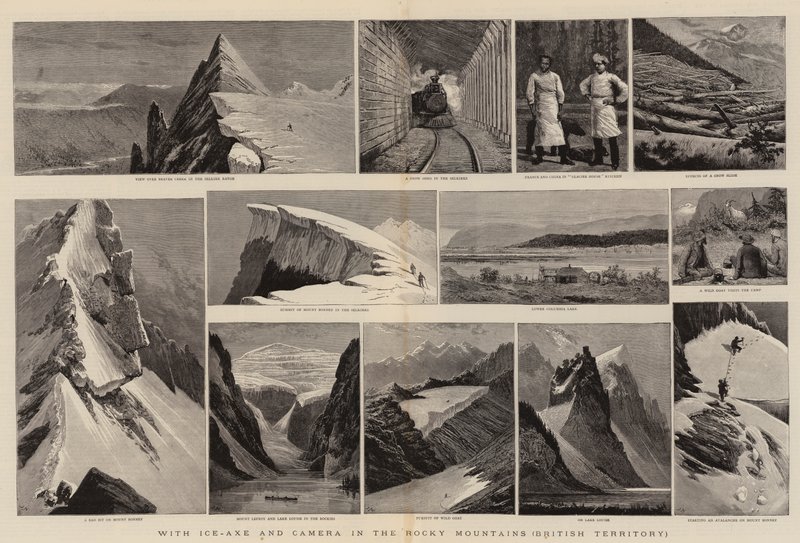 S cepínem a kamerou v Rocky Mountains, Britské území od Joseph Nash