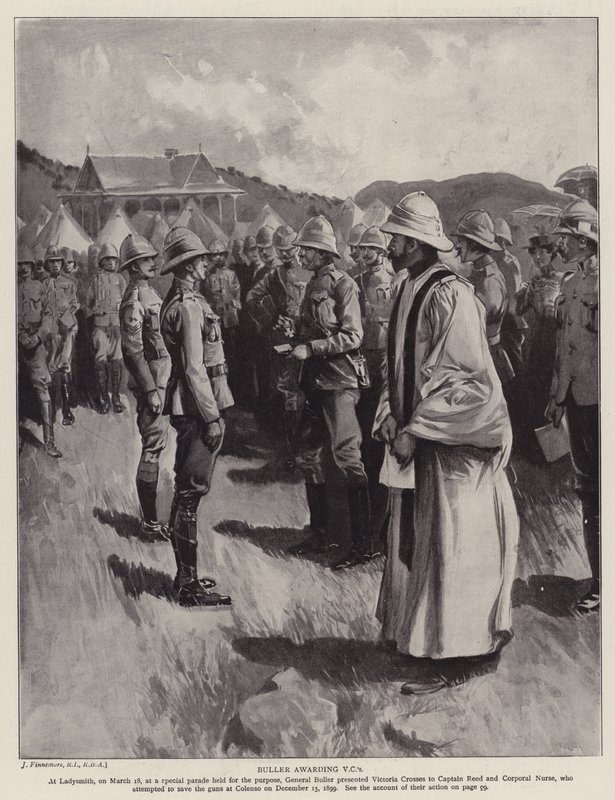 Buller uděluje VC (litho) od Joseph (after) Finnemore