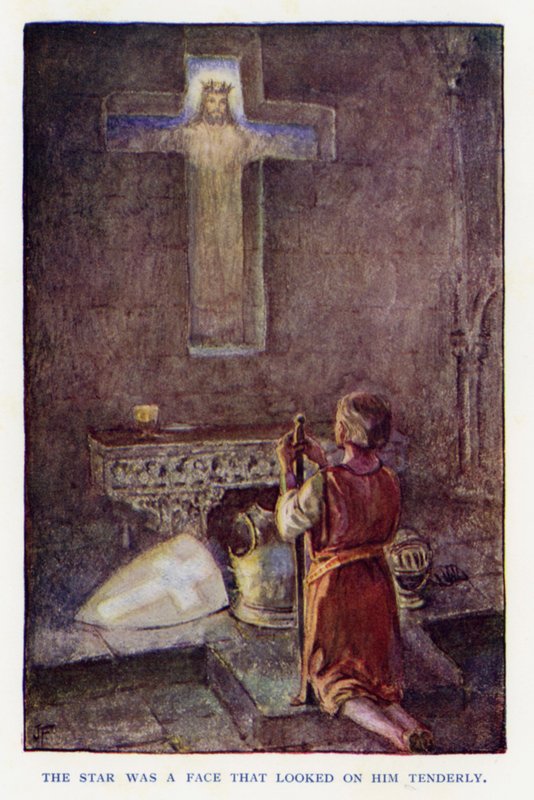 Ilustrace pro Sir Knight of the Splendid Way (barevné lito) od Joseph (after) Finnemore
