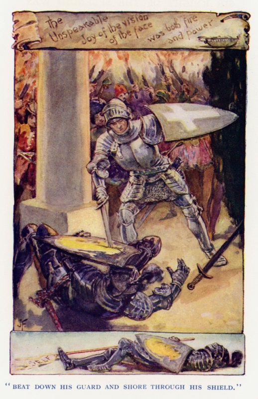 Ilustrace pro Sir Knight of the Splendid Way (barevné lito) od Joseph (after) Finnemore