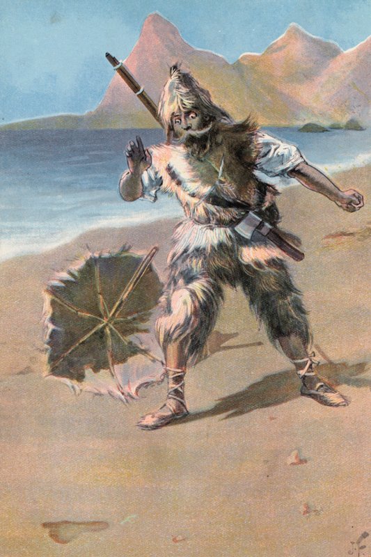 Robinson Crusoe: Vidím stopu (barevně lito) od Joseph (after) Finnemore