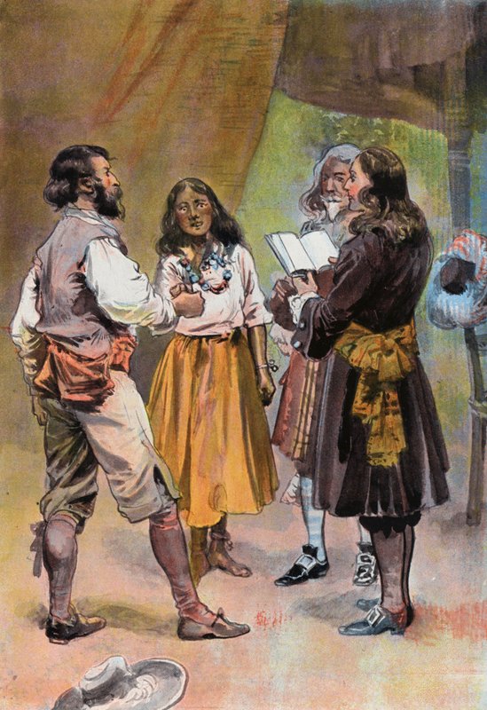 Robinson Crusoe: Manželství Willa Atkinse (barevné lito) od Joseph (after) Finnemore