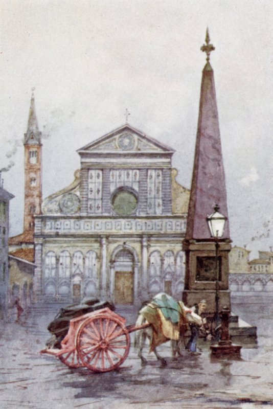 Kostel S Maria Novella, Florencie (barevné lito) od Joseph (after) Finnemore