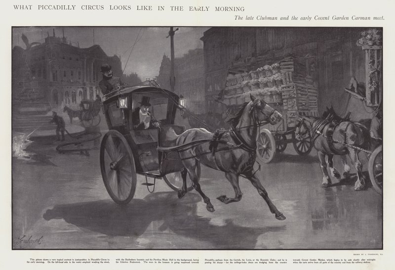 Jak vypadá Piccadilly Circus časně ráno (litho) od Joseph (after) Finnemore
