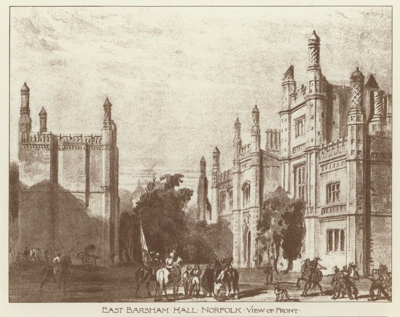 East Barsham Hall, Norfolk (litho) od Joseph (after) Nash