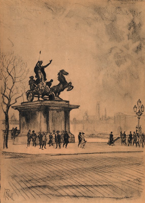 Boadicea, Westminsterský most (litho) od Joseph (after) Pennell