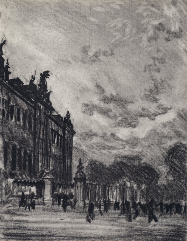 Buckinghamský palác (litho) od Joseph (after) Pennell