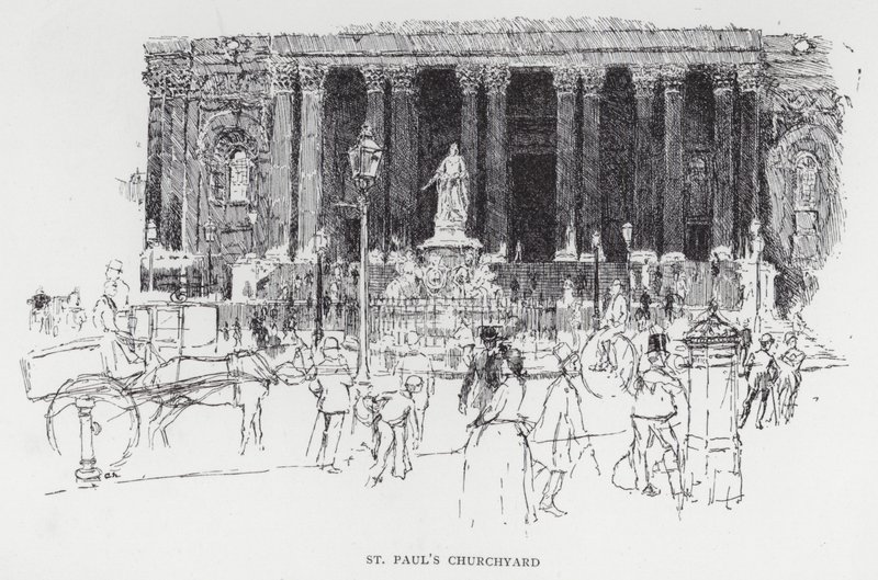 Hřbitov svatého Pavla (litho) od Joseph (after) Pennell