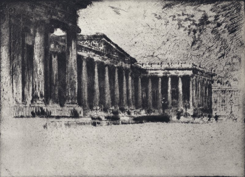 Britské muzeum (litho) od Joseph (after) Pennell