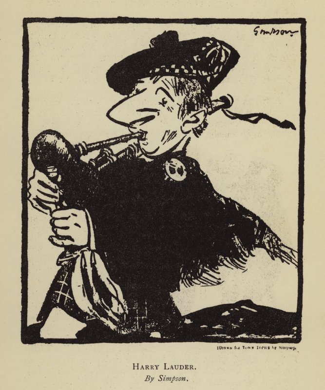 Harry Lauder , skotský zpěvák a komik (litho) od Joseph (after) Simpson