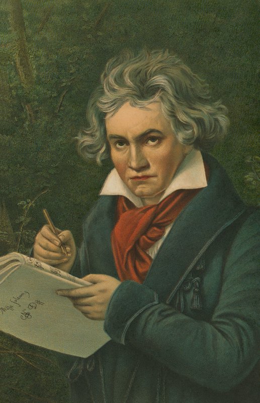 Ludwig van Beethoven (chromolitho) od Joseph Carl Stieler
