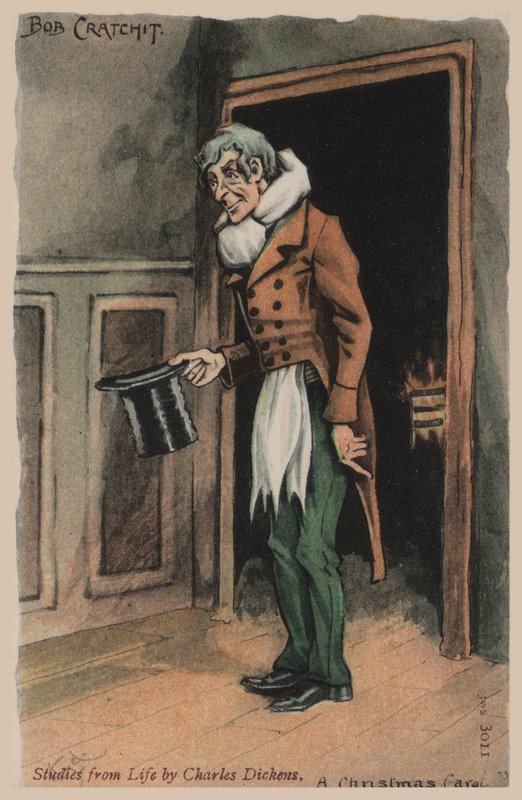 Bob Cratchit, Vánoční koleda (barva lito) od Joseph Clayton  Clarke