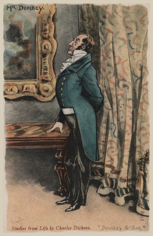 Pan Dombey, Dombey & Son (barevné lito) od Joseph Clayton  Clarke