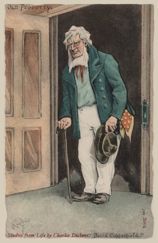 Old Peggotty, David Copperfield (barevné lito) od Joseph Clayton  Clarke