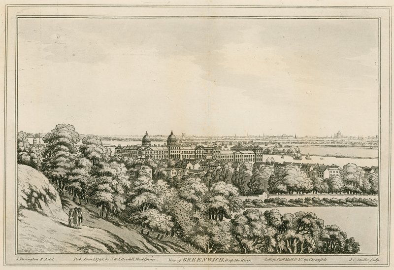 Pohled na Greenwich, Londýn a řeku Temži od Joseph Farington
