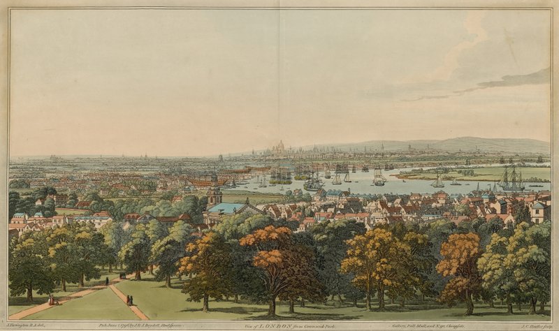 Pohled na Londýn z Greenwichského parku od Joseph Farington