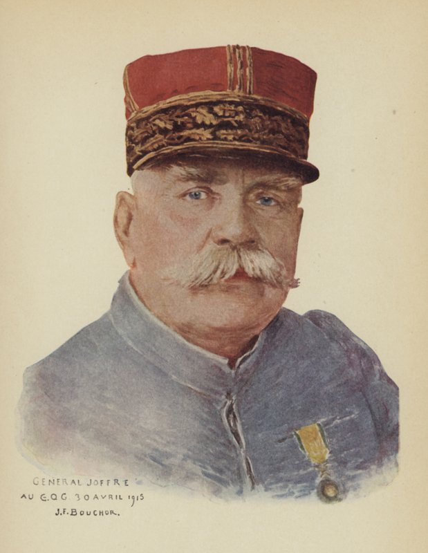 Joseph Joffre, francouzský generál (barva litho) od Joseph Felix Boucher