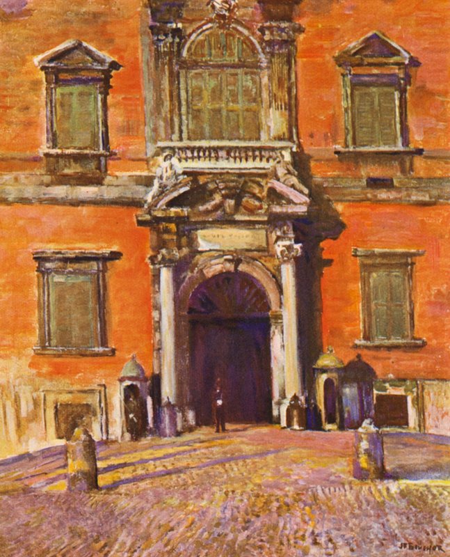 Řím: Quirinal, vstupní brána (barevná litografie) od Joseph Felix Bouchor