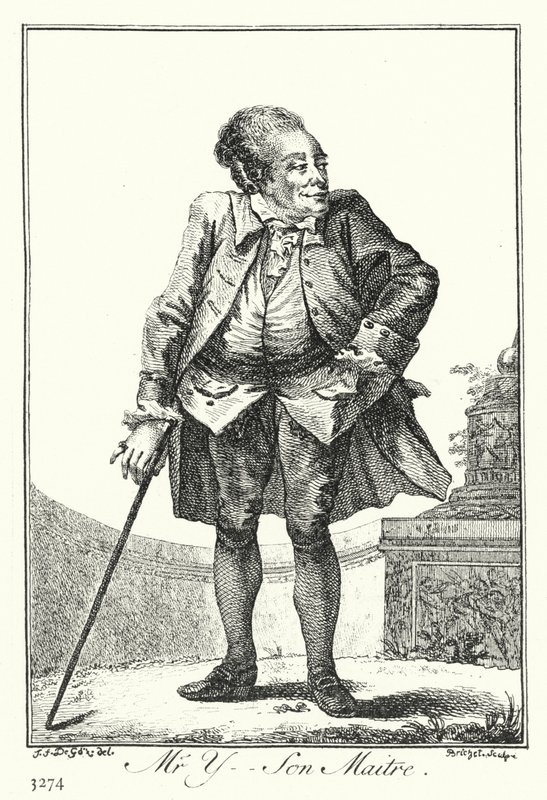 Pan Y, jeho mistr (rytina) od Joseph Franz von (after) Goez