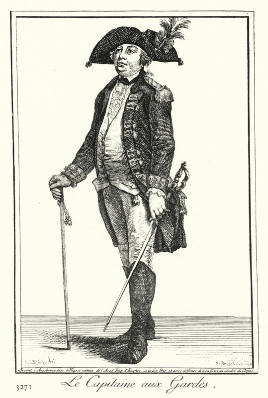 Kapitán stráží (rytina) od Joseph Franz von (after) Goez