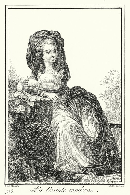 The Modern Vestal Virgin (rytina) od Joseph Franz von (after) Goez