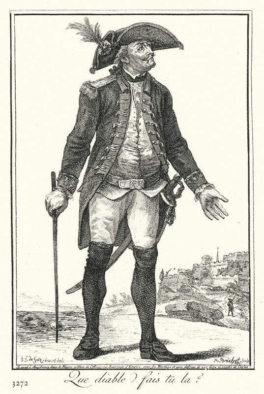 Co tam k čertu děláš? (rytina) od Joseph Franz von (after) Goez