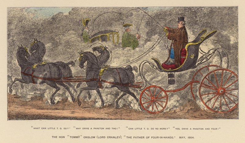 Čestný "Tommy" Onslow (lord Cranley), "Otec čtyř rukou", květen 1804 (kolorovaná rytina) od Joseph Grego