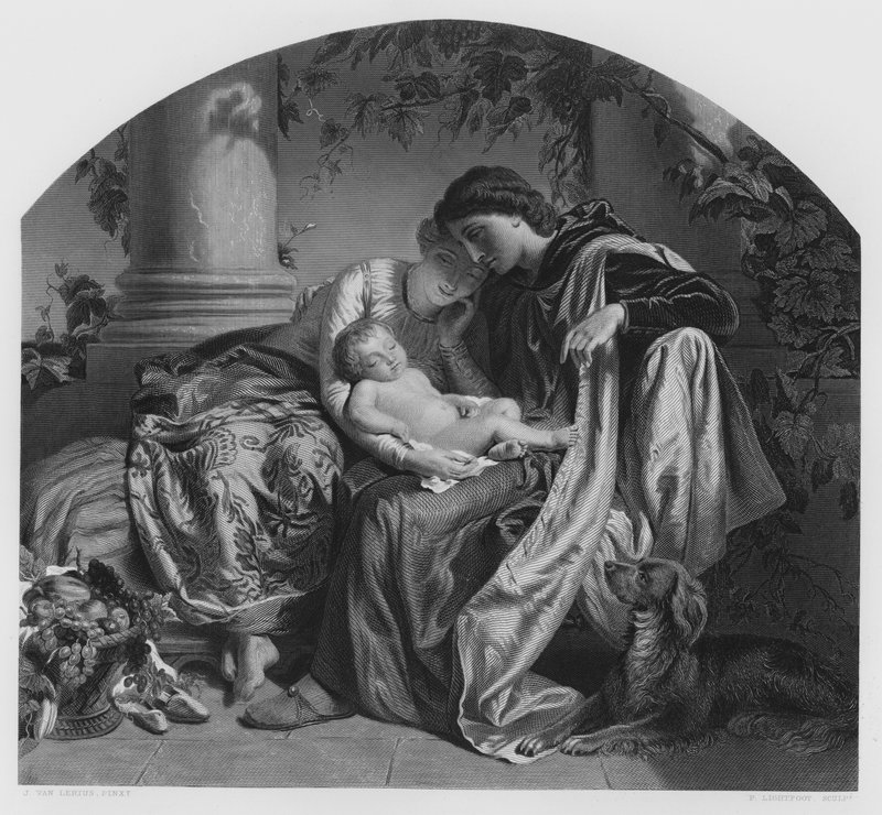 Prvorozený, z obrázku v královské sbírce (rytina) od Joseph Henri François van Lerius