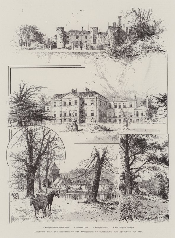 Addington Park, rezidence arcibiskupů z Canterbury, nyní oznámena k prodeji od Joseph Holland Tringham