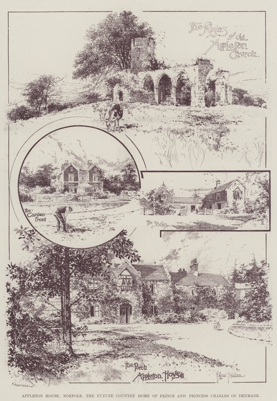 Appleton House, Norfolk, budoucí venkovský domov prince a princezny Charlese z Dánska od Joseph Holland Tringham