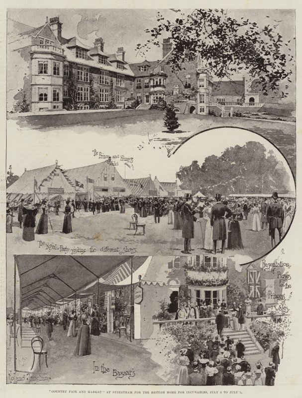Country Fair and Market ve Streathamu pro britský domov pro nevyléčitelné, od 3. července do 5. července od Joseph Holland Tringham