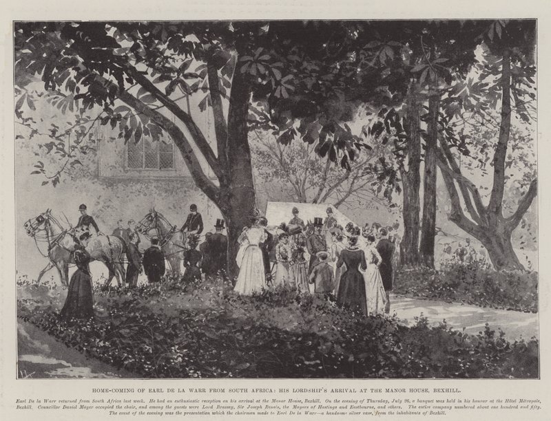 Návrat domů hraběte de la Warra z Jižní Afriky, příjezd jeho lordstva do Manor House, Bexhill od Joseph Holland Tringham