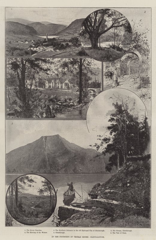 Po stopách Thomase Moorea, Glendalough od Joseph Holland Tringham