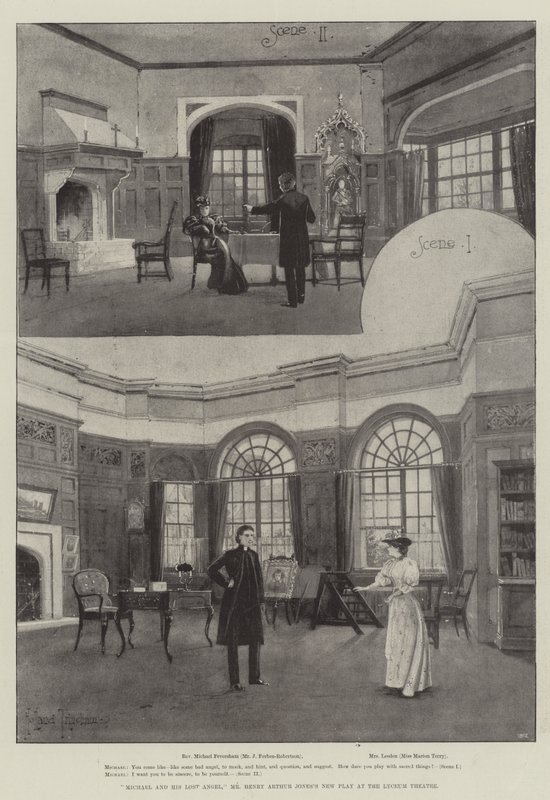 Michael a jeho ztracený anděl, nová hra pana Henryho Arthura Jonese v divadle Lyceum od Joseph Holland Tringham