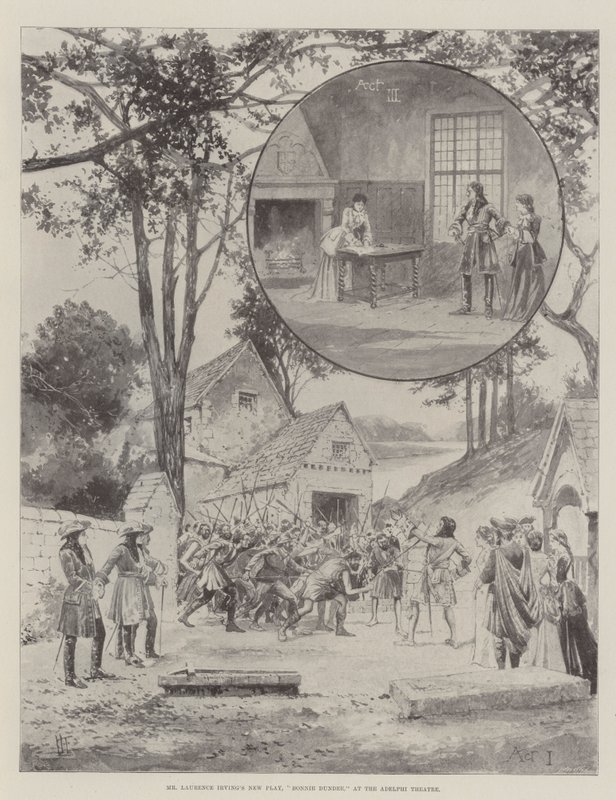 Nová hra pana Laurence Irvinga, Bonnie Dundee, v Adelphi Theatre od Joseph Holland Tringham