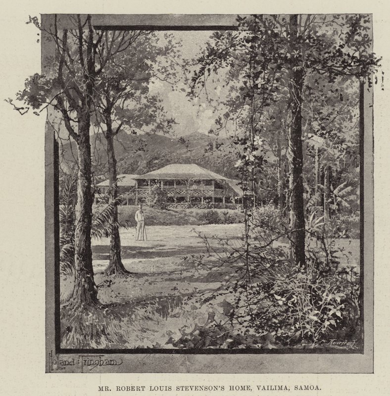 Domov pana Roberta Louise Stevensona, Vailima, Samoa od Joseph Holland Tringham