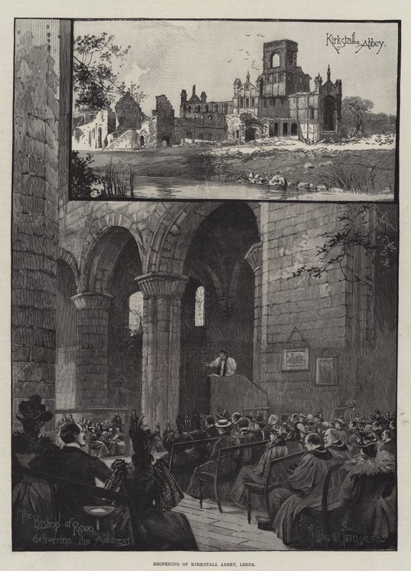 Znovuotevření opatství Kirkstall Abbey, Leeds od Joseph Holland Tringham