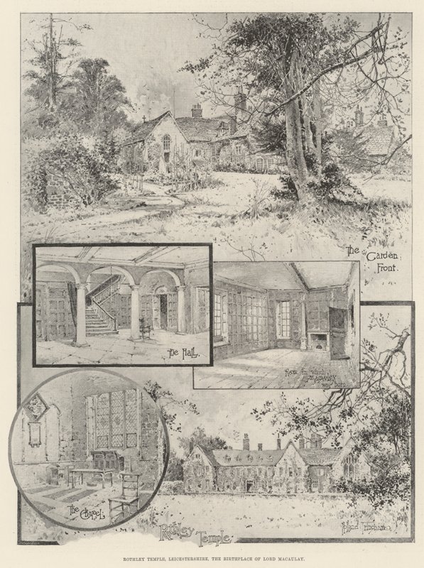 Rothley Temple, Leicestershire, rodiště lorda Macaulaye od Joseph Holland Tringham