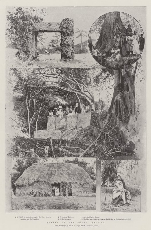 Scény na ostrovech Tonga od Joseph Holland Tringham
