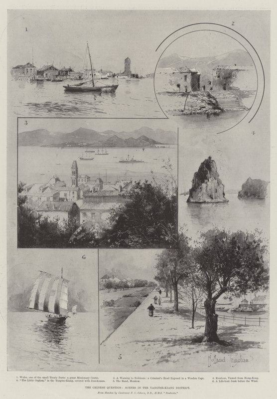 Čínská otázka, scény v okrese Yangtse-Kiang od Joseph Holland Tringham