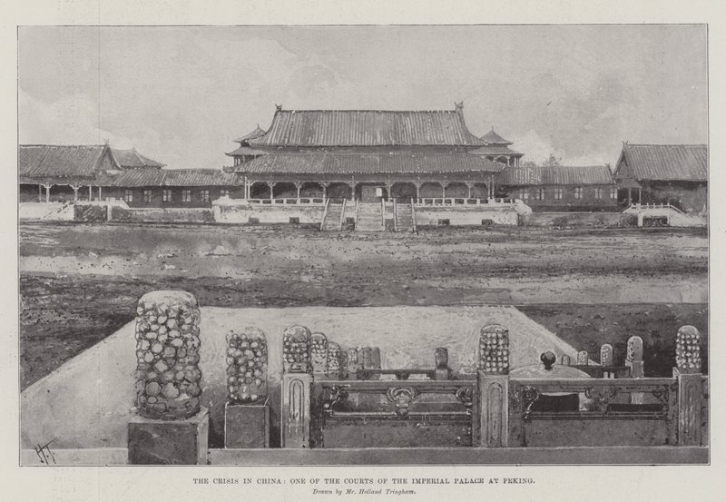 Krize v Číně, jeden z dvorů císařského paláce v Pekingu od Joseph Holland Tringham