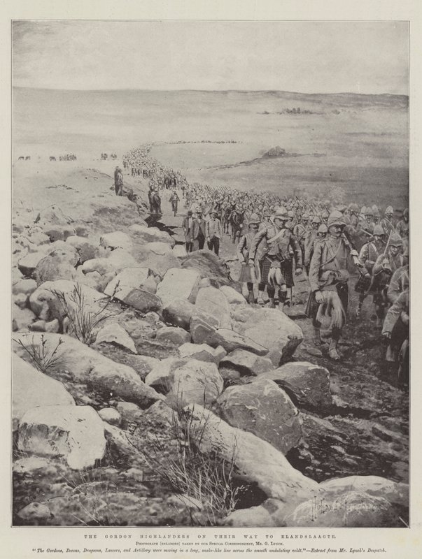 Gordon Highlanders na cestě do Elandslaagte od Joseph Holland Tringham