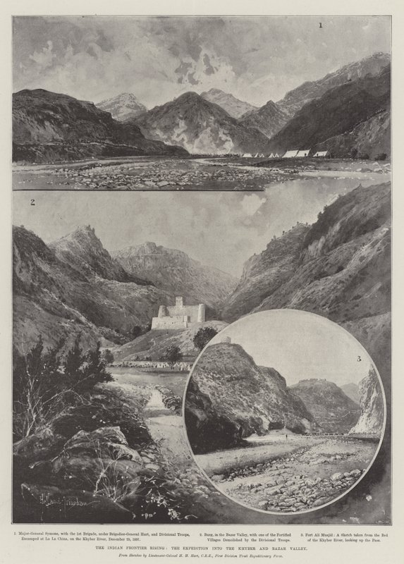 Indické povstání hranic, expedice do Khyber a Bazar Valley od Joseph Holland Tringham