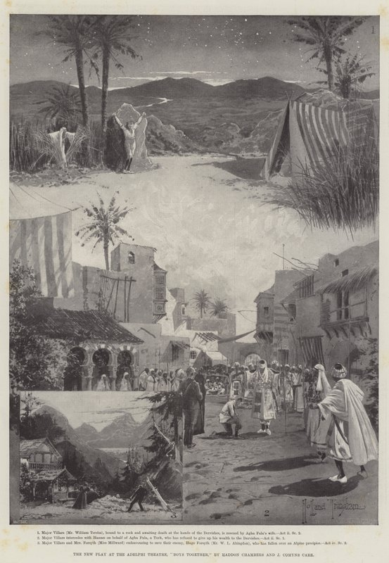 The New Play at the Adelphi Theatre, Boys Together, Haddon Chambers a J Comyns Carr od Joseph Holland Tringham