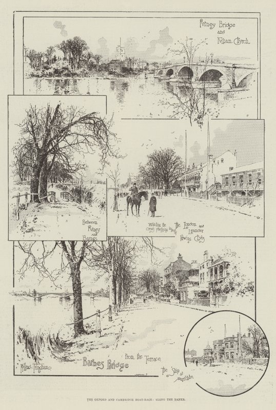 Oxford a Cambridge Boat-Race, podél Banks od Joseph Holland Tringham